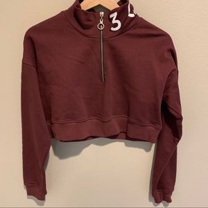 304 cropped 1/4 zip sweatshirt